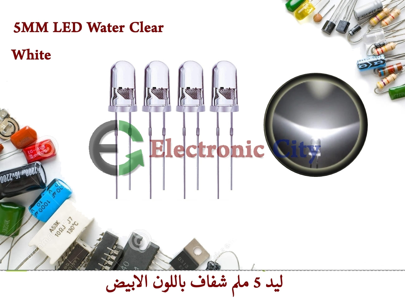 5MM LED Water Clear ( 8pcs/Lot)