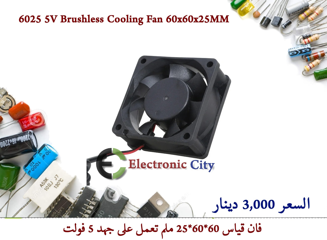 6025 5V Brushless Cooling Fan 60x60x25MM #I2