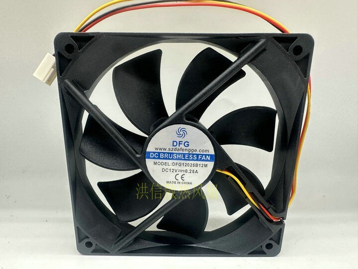 DFG12025B12M 12V 0.25A 12025 12x12x2.5cm 3000RPM chassis silent cooling fan (Used)
