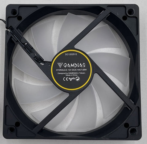 GAMDIAS DC1202512 Hydraulic RGB 120mm Case Fans Molex connector Black