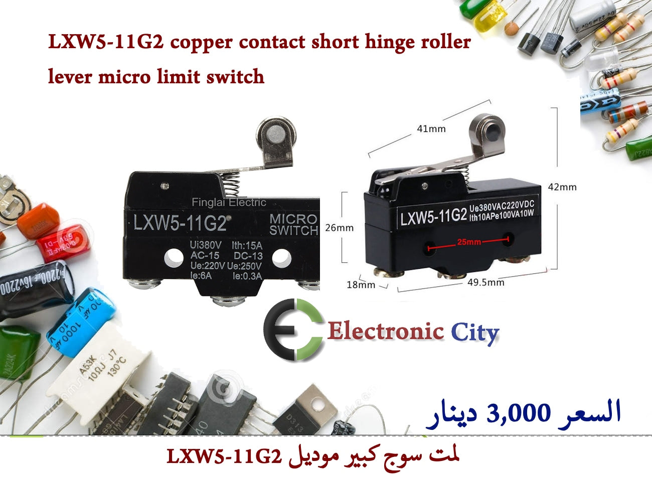 LXW5-11G2 copper contact short hinge roller lever micro limit switch #W10 5328890