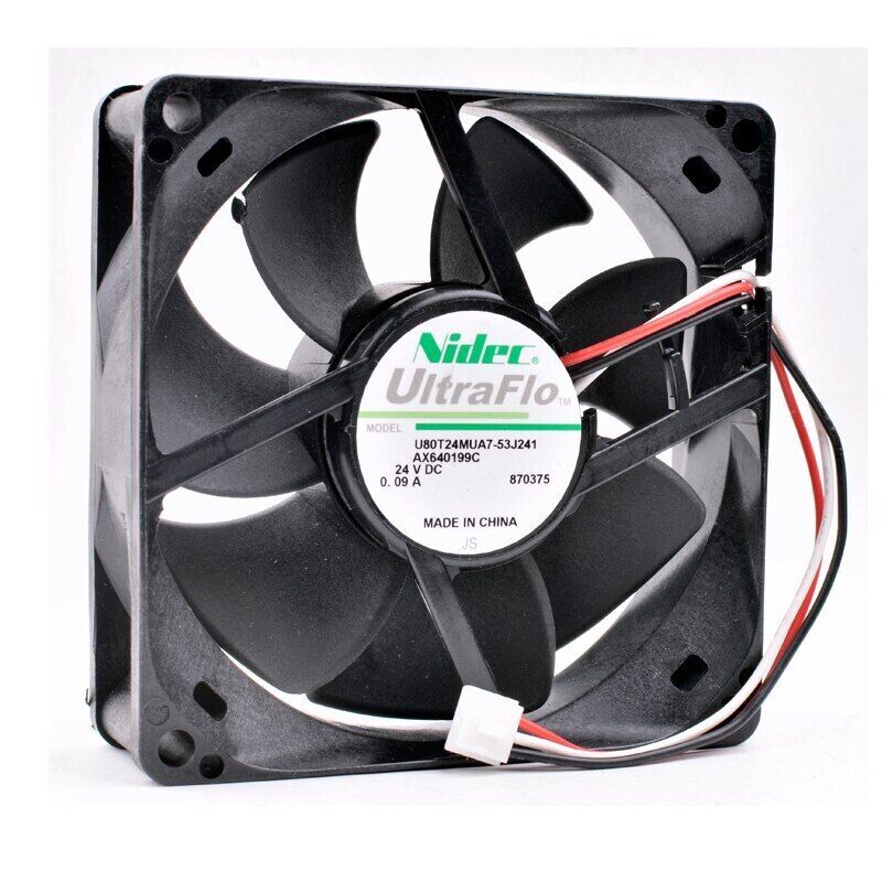 NIDEC U80T24MUA7-53J241 Fan 24V 0.09A 80x80x25mm 3pin (Used)