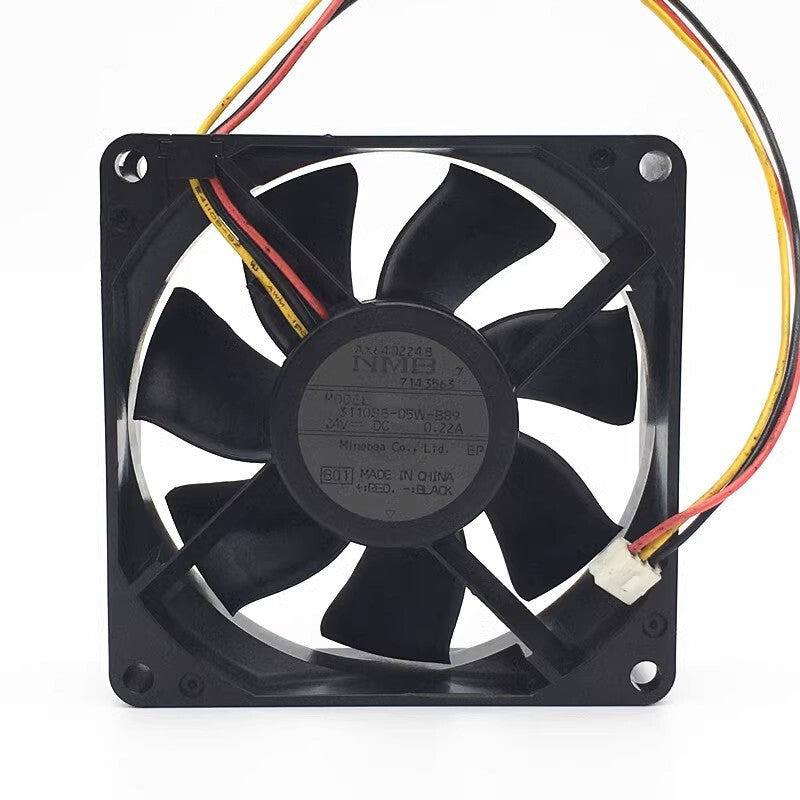 NMB-MAT 3110SB-05W-B89 24V 0.22A 8x8x2.5CM 3-pin inverter cooling fan (Used)