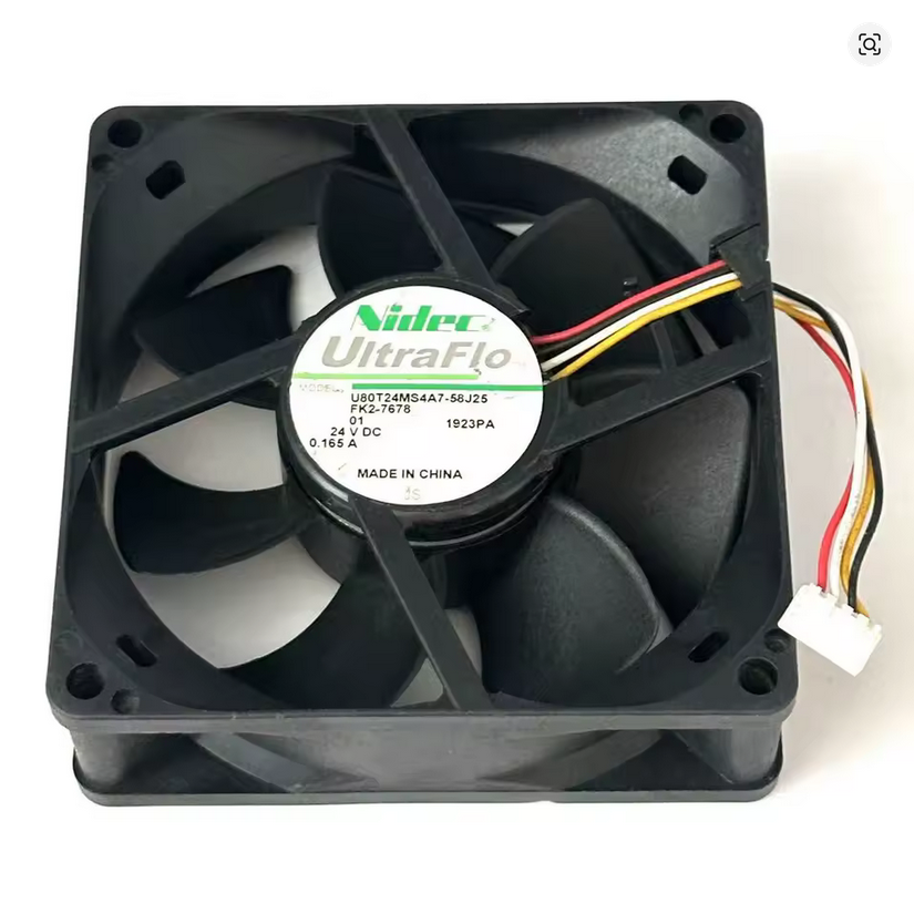 Nidec U80T24MS4A7-53J26 DC 24 V0.165A 80x80x25mm 4-Wire Server Cooling Fan (Used)