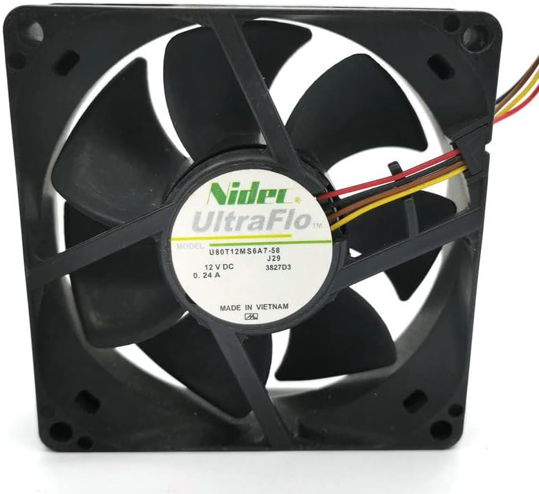 Original U80T12MS6A7-58 8CM 8025 12V 0.24A 4Line 4Pin inverter cooling fan (Used)