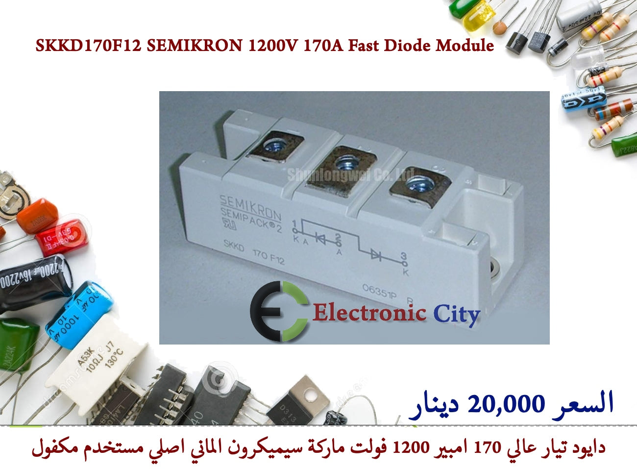 SEMIKRON SKKD170F12 1200V 170A Fast Diode Module