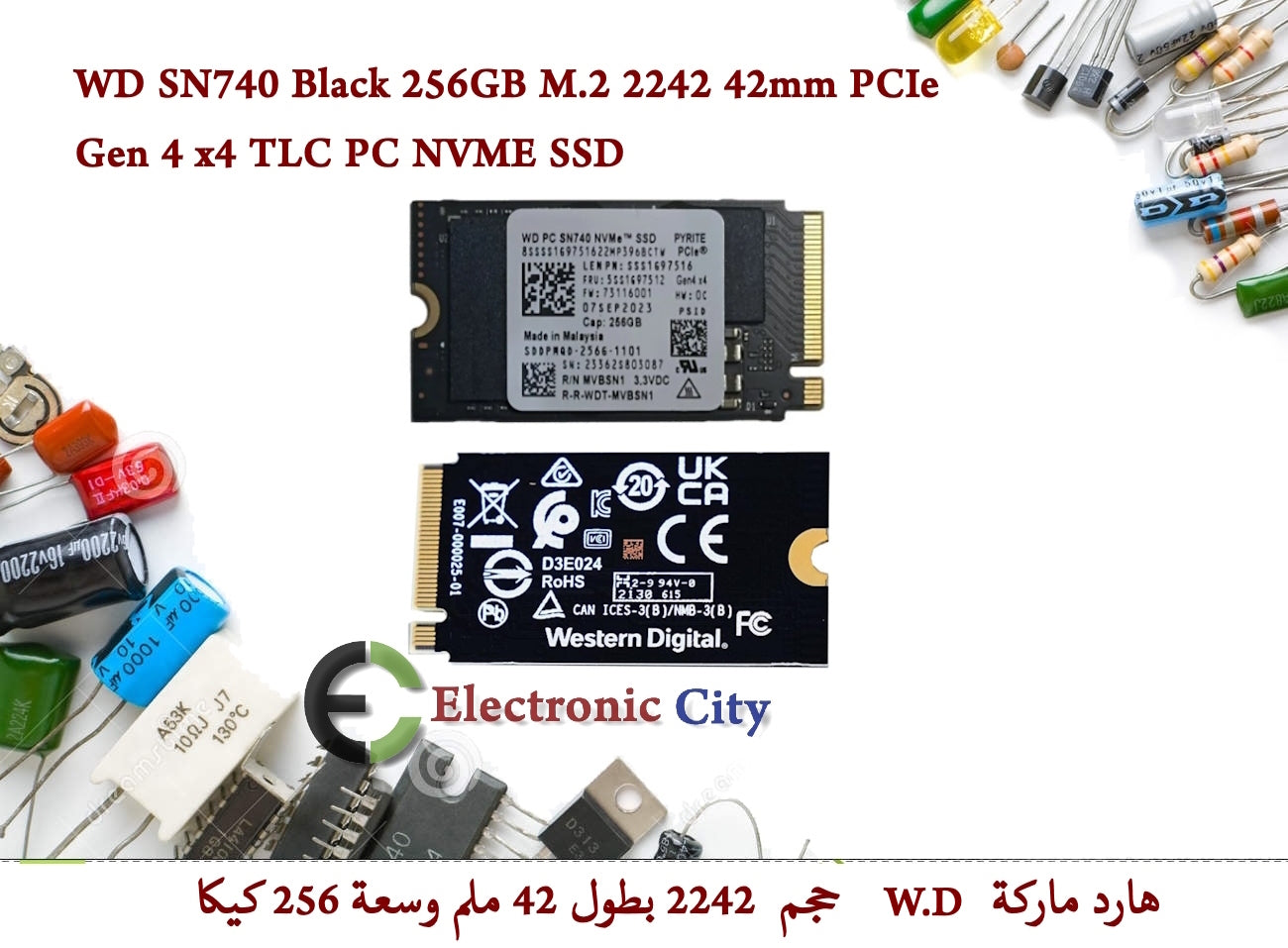 WD SN740 Black 256GB M.2 2242 42mm PCIe Gen 4 x4 TLC PC NVME SSD