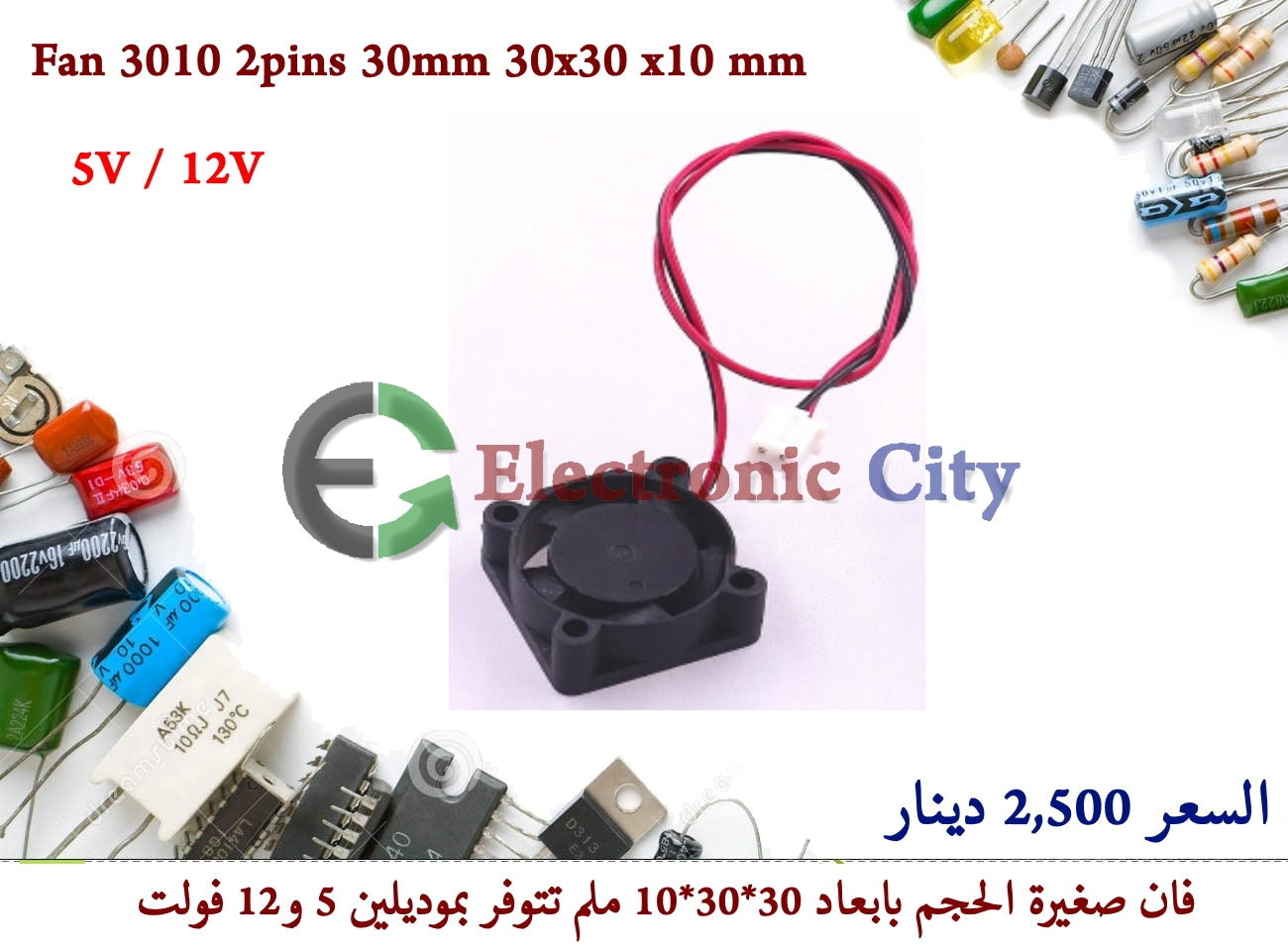 Fan 3010 2pins 30mm 30x30 x10 mm 5V #I11 X-JL0089A