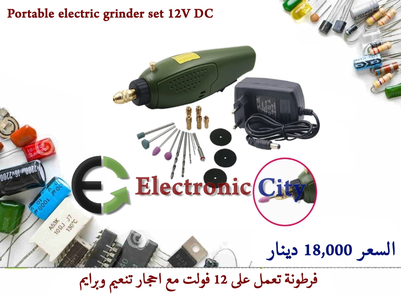 Portable electric grinder set 12V DC #C4 DM2000