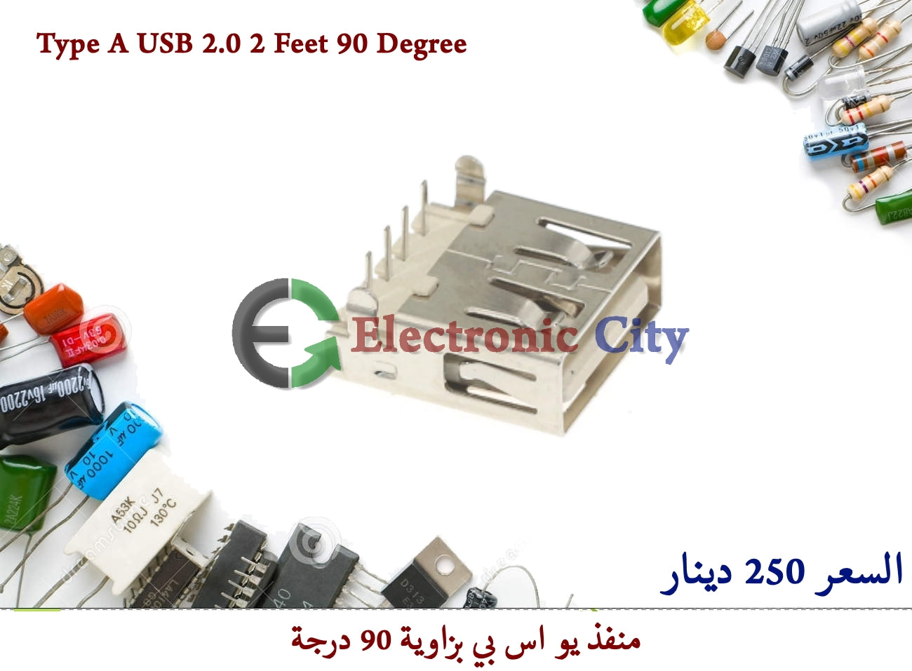Type A USB 2.0 2 Feet 90 Degree