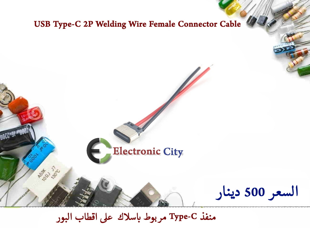 USB Type-C 2P Welding Wire Female Connector Cable #DD1