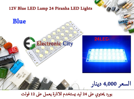 12V Blue LED Lamp 24 Piranha LED Lights #P1 030011BA