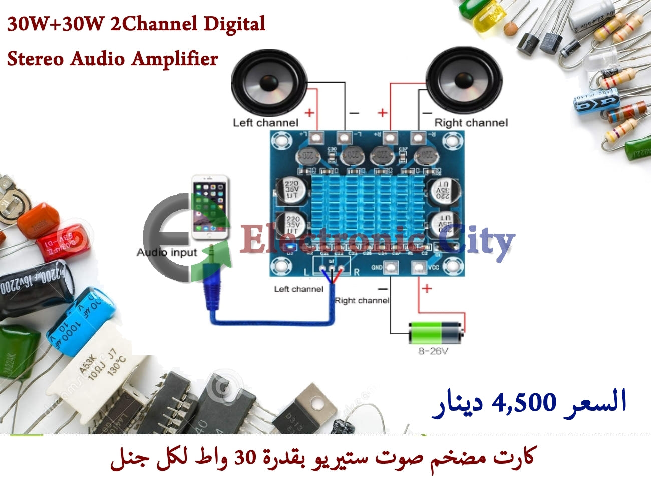 30W+30W 2Channel Digital Stereo Audio Amplifier #L9 011051