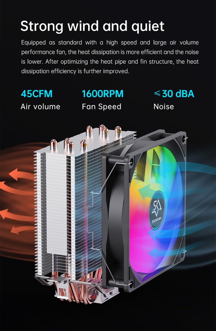 C400 CPU Air Cooler with 4 Heat Pipes, 120mm ARGB PWM Fan, Motherboard Sync ARGB Lighting, 5V 4-pin CPU Cooler, Compatible with AMD RyzenIntel LGA 1700115X