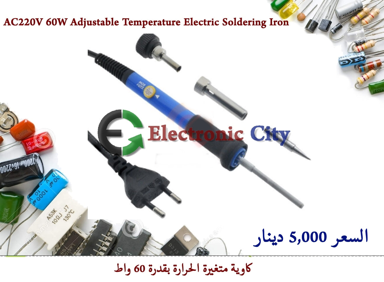 AC 220V 60W Adjustable Temperature Electric Soldering Iron #A2 050578