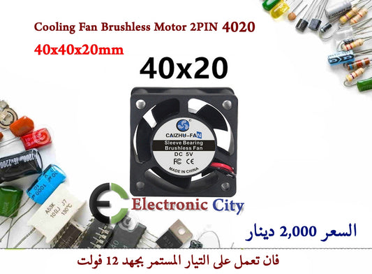 Cooling Fan Brushless Motor 2PIN 4020