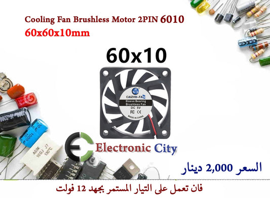 Cooling Fan Brushless Motor 2PIN 6010
