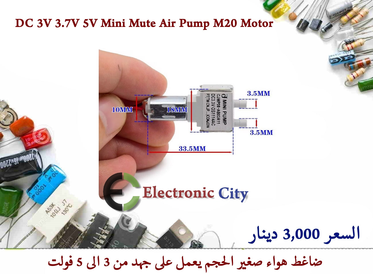 DC 3V 3.7V 5V Mini Mute Air Pump M20 Motor #X2 012488