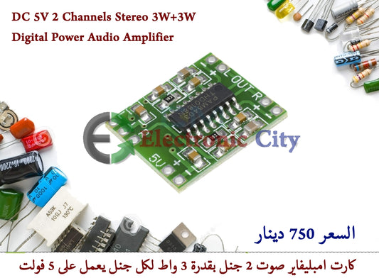 DC 5V 2 Channels Stereo 3W+3W Digital Power Audio Amplifier #L9 010184