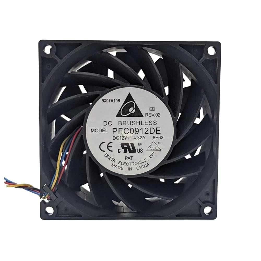 Delta PFC0912DE Axial Fan 12V 4.32A Dc Brushless Air Cooling Fan 8000 Rpm 90 X 90 X 38mm 4wire  55873 (Used)