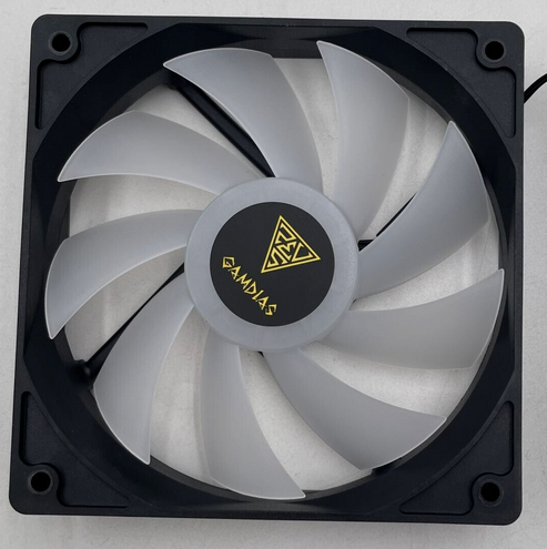 GAMDIAS DC1202512 Hydraulic RGB 120mm Case Fans Molex connector Black