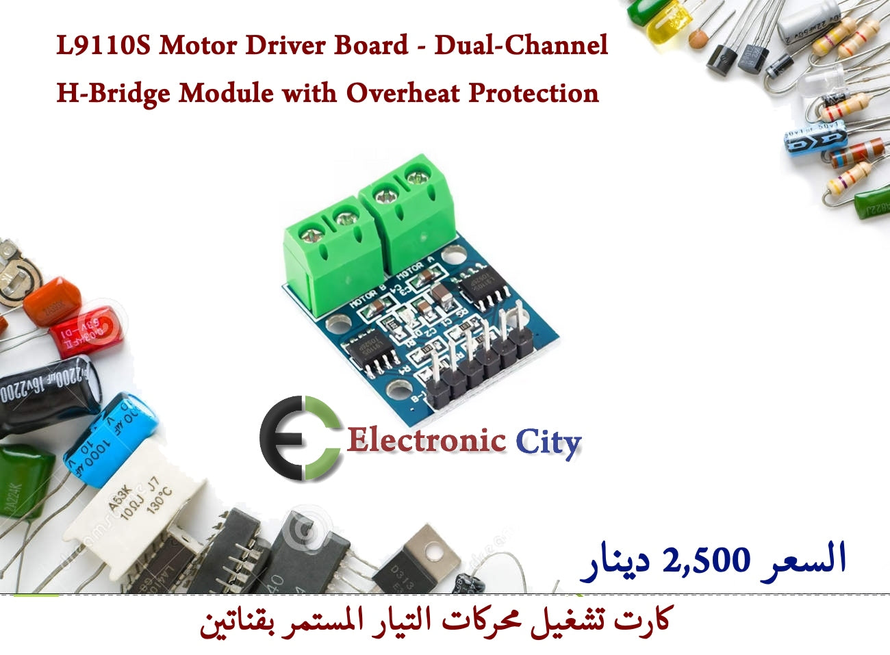 L9110S Motor Driver Board - Dual-Channel H-Bridge Module with Overheat Protection     #S9 012745