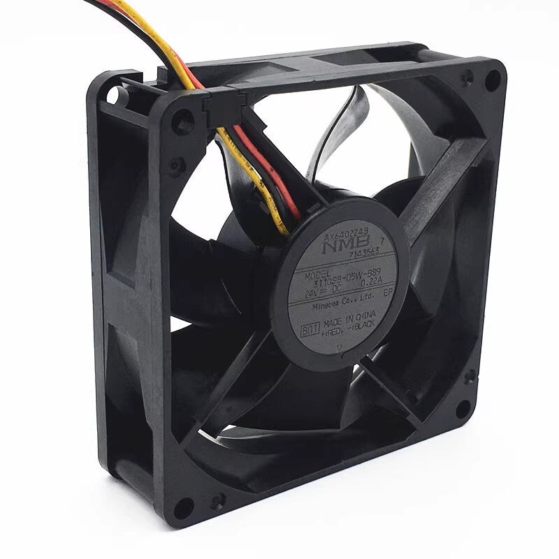 NMB-MAT 3110SB-05W-B89 24V 0.22A 8x8x2.5CM 3-pin inverter cooling fan (Used)