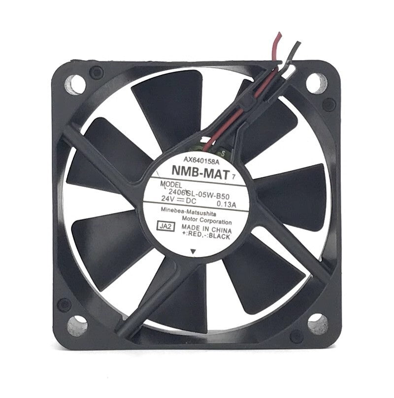 NMB 2406GL-05W-B50 6015 DC24V 0.13A 6CM 2-Wire Dual Ball Cooling Fan (Used)