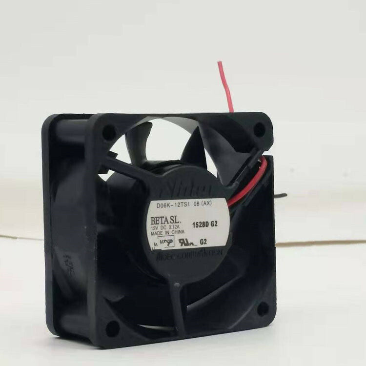 Nidec D06K-12TS1 08 DC12V 0.12A 6cm 6025 2-pin inverter cooling fan (Used)