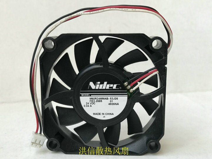 Nidec M60R24MMAB-53J26 DC24V 0.04A 3-wire 6015 inverter fan 3pin (Used)
