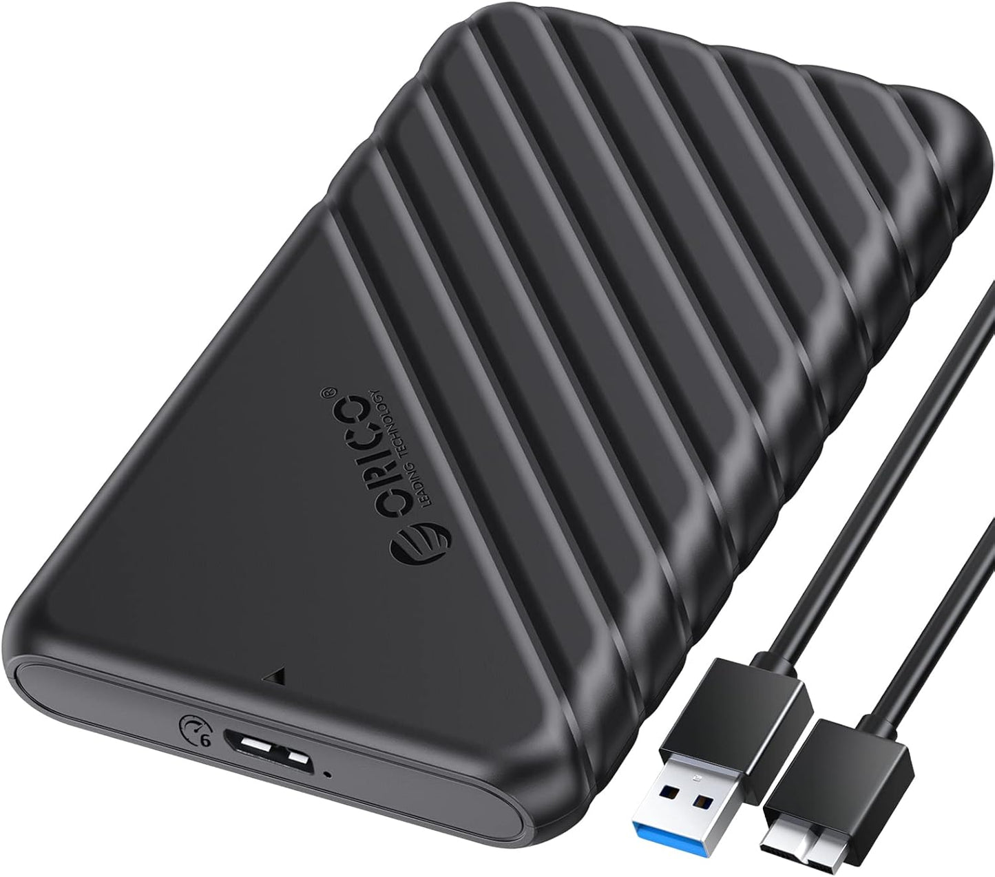 ORICO 2.5 inch External Hard Drive Enclosure USB 3.0 to SATA III for 7mm and 9.5mm SATA HDD SSD Tool Free [UASP Supported] Black (25PW1-U3)