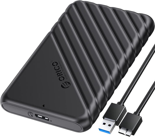 ORICO 2.5 inch External Hard Drive Enclosure USB 3.0 to SATA III for 7mm and 9.5mm SATA HDD SSD Tool Free [UASP Supported] Black (25PW1-U3)