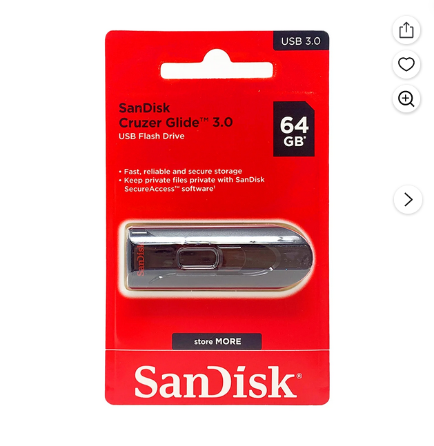 SanDisk 64GB Cruzer Glide USB 3.0 Flash Drive