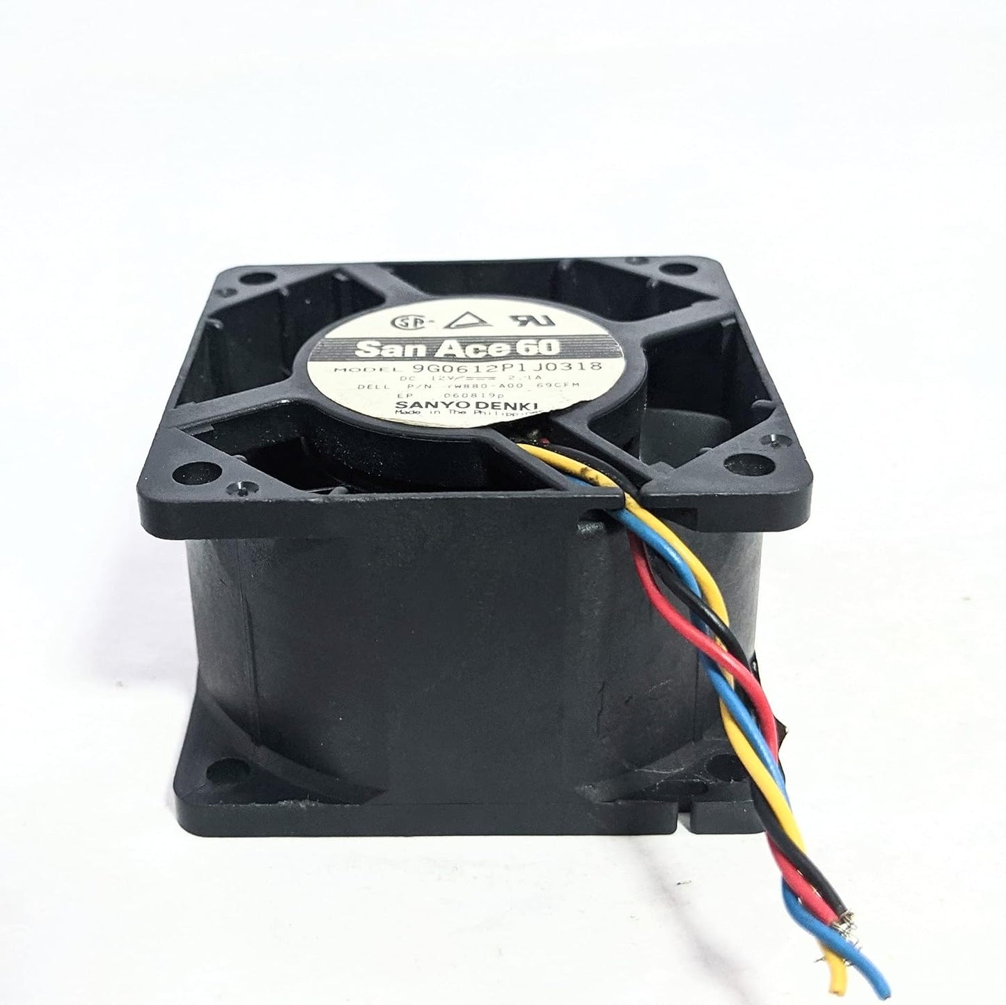 Sanyo Denki 9G0612P1J0318 Server - Square Fan 60x60x38mm, 4-wire, 12V 2.1A (Black) 55864