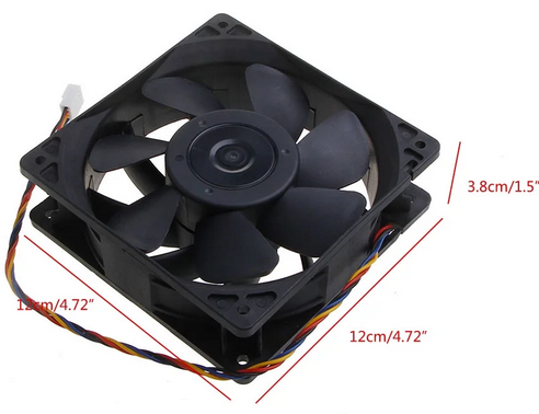 120x120x38m DC Brushless 12V Fan  1238 6000RPM Dual Ball Bearing (Used)