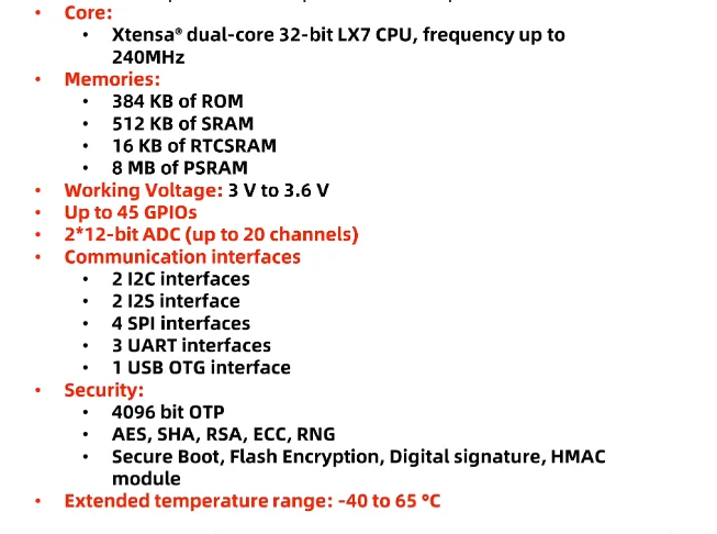 ESP32-S3 WROOM N16R8 CAM Development Board WiFi+Bluetooth Module OV2640 Camera  012651