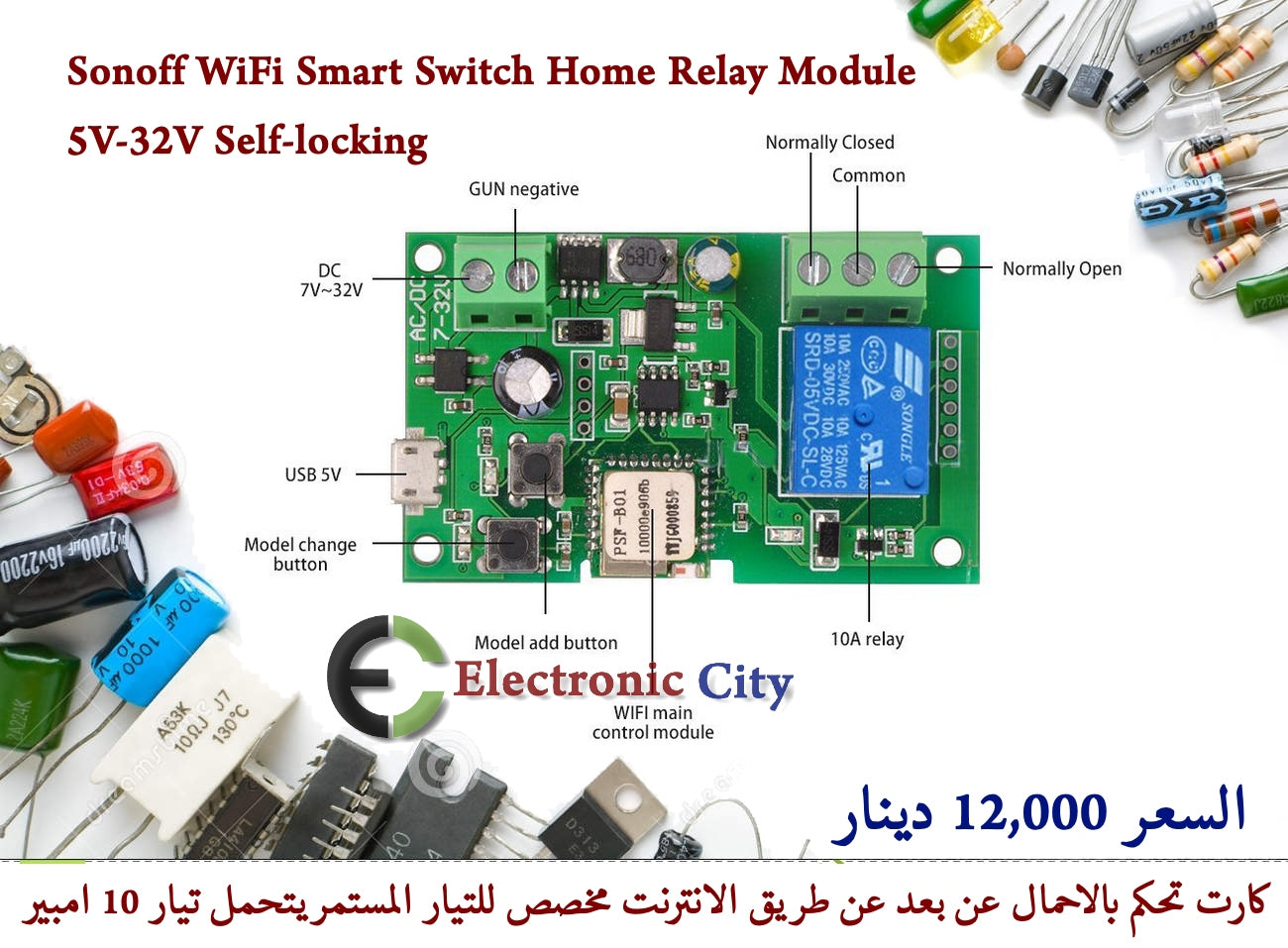 Sonoff WiFi Smart Switch Home Relay Module 5V-32V Self-locking  012676 #U5
