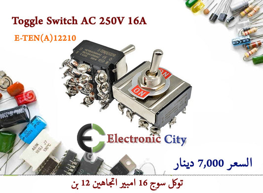 Toggle Switch 12210 AC 250V 16A On On 2 Position 12Pin   X52429