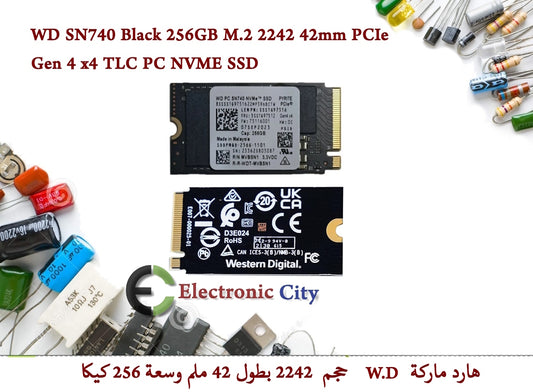 WD SN740 Black 256GB M.2 2242 42mm PCIe Gen 4 x4 TLC PC NVME SSD