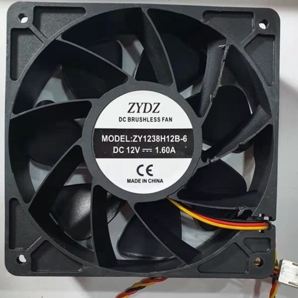 ZUNYI ZY1238H12B-6 DC 12V 1.60A 12cm 12038 high wind cooling fan 6000RPM (Used)