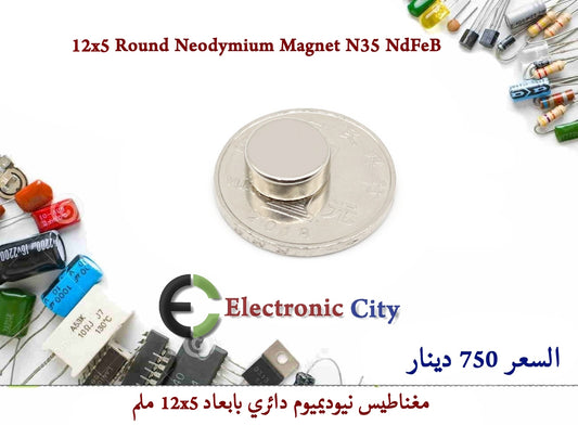 12x5 Round Neodymium Magnet N35 NdFeB