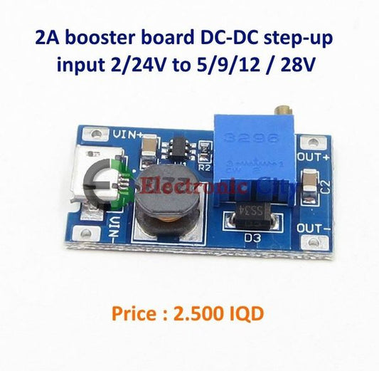 2A Boost Plate 2A Step Up Module with MICRO USB 2V - 24V to 5V 9V 12V 28V LM2577 #G4 010643