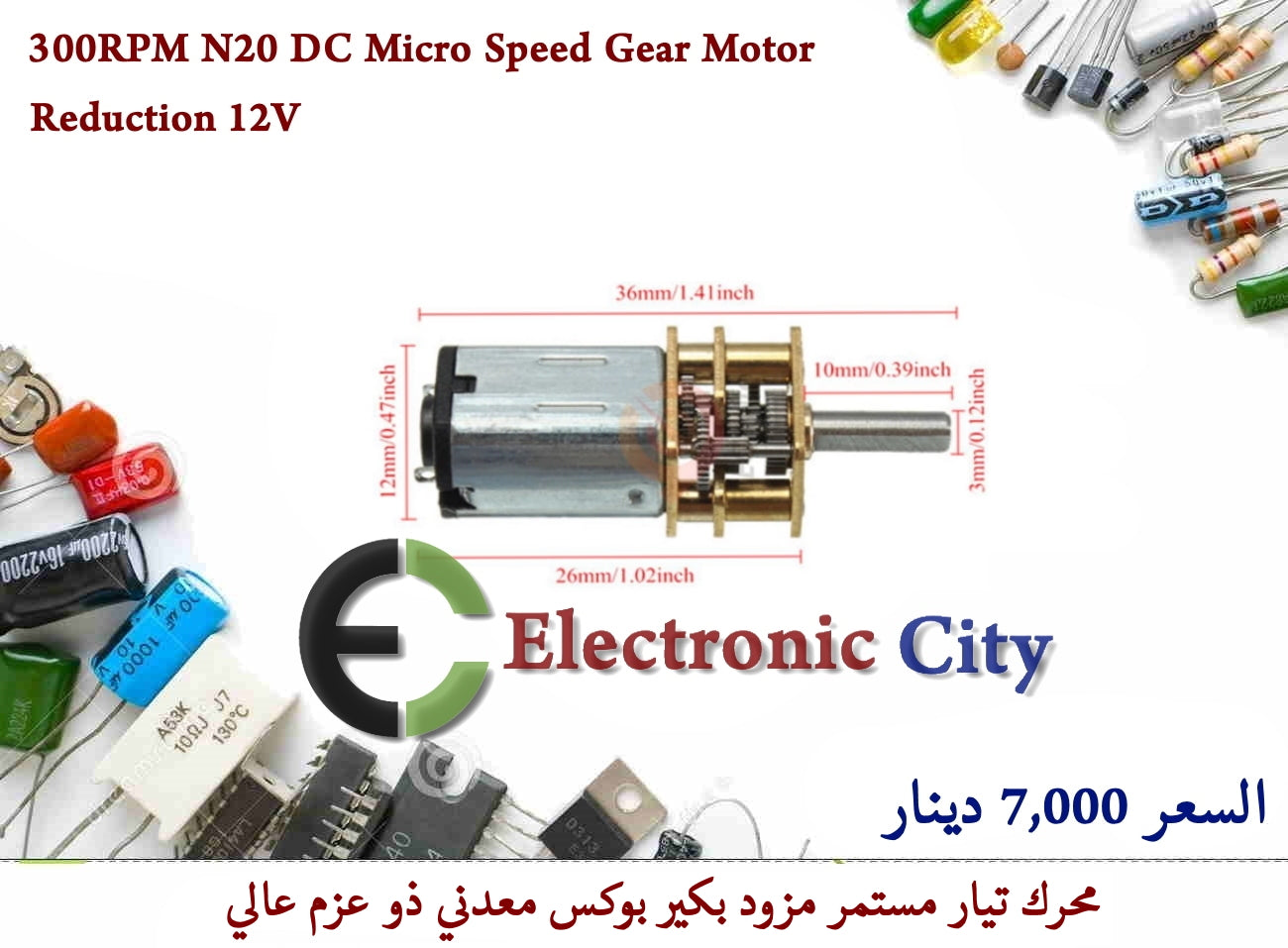 300RPM N20 DC Micro Speed Gear Motor Reduction 6V 12V #T2 011328