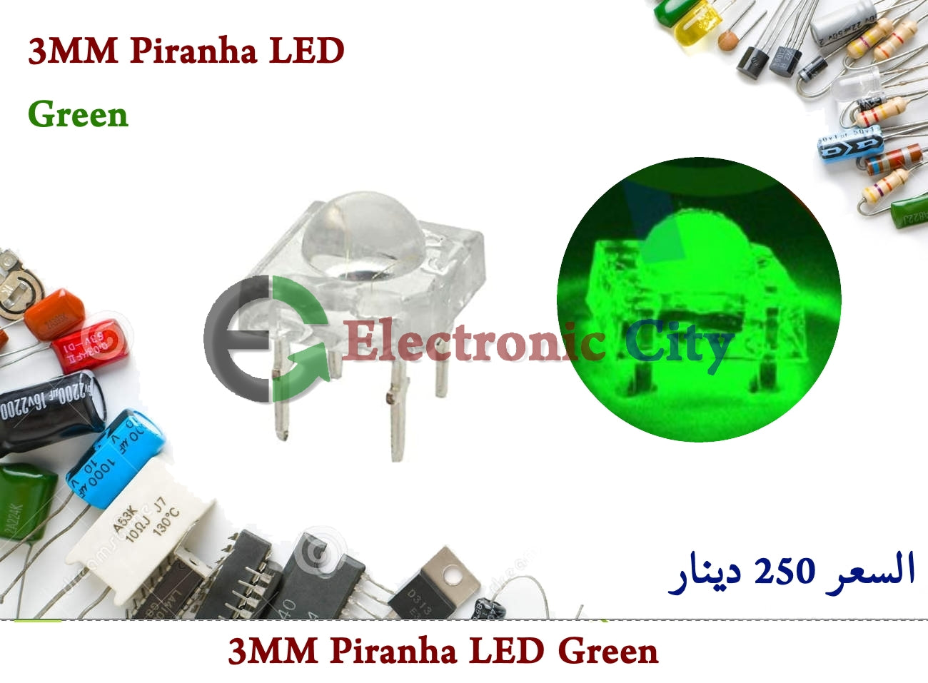 3MM Piranha LED Green
