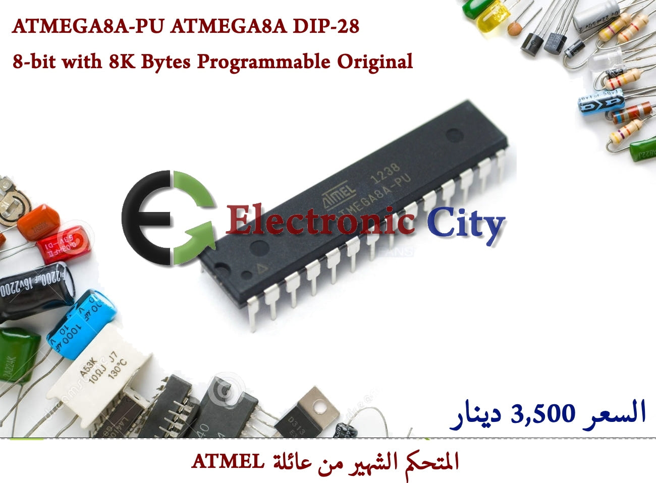 ATMEGA8A-PU ATMEGA8A DIP-28 8-bit with 8K Bytes Programmable Original 28pin