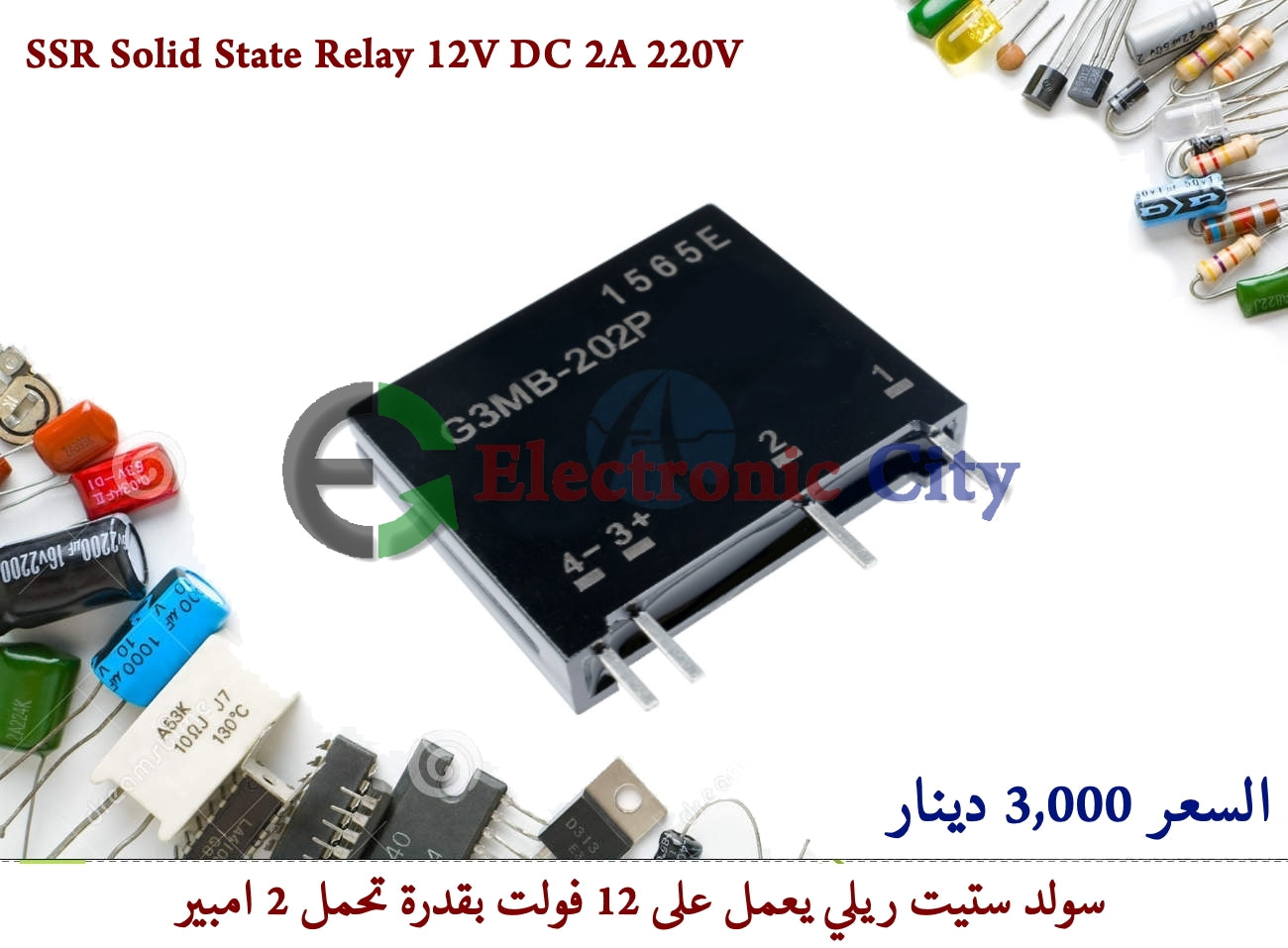SSR Solid State Relay 12V DC 2A 220V  #N12  010908
