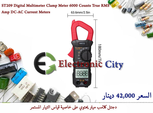ST209 Digital Multimeter Clamp Meter 6000 Counts True RMS Amp DC-AC Current Meters #GG.  11318