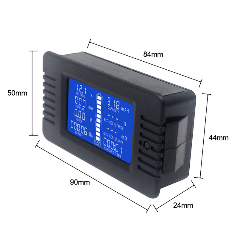 DC 0-200V 0-10A Battery Tester Voltmeter,Ammeter,Power,Current,Impedance,Capacity,Energy,Time,Meter,Monitor #E7 X30640