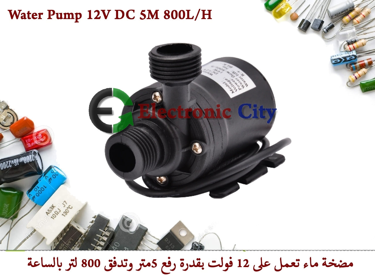 Water Pump 12V DC 5M 800L/H